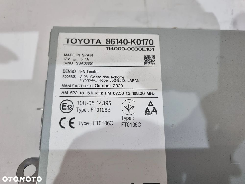 TOYOTA YARIS IV RADIO WYŚWIETLACZ 86140-K0170 - 5