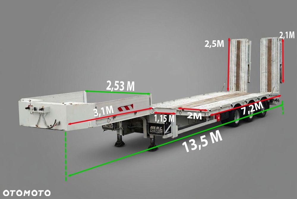 Inny AMC CASTERA NACZEPA LAWETA / NISKOPODWOZIOWA / 13,5 M / PODEST HYDRAULICZNY / NAJAZDY HYDRAULICZNE / OŚ SKRĘTNA / WCIĄGARKA - 2