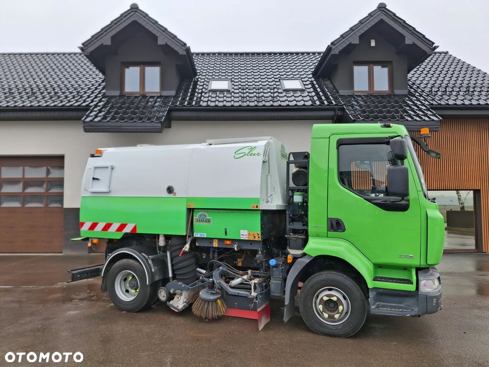 Renault Midlum 220 Zamiatarka Johnston SEMAT Szczotki L/R Obie Strony Dodatkowy SIlnik W Zabudowie Klimatyzacja EUnited PM10 - 12