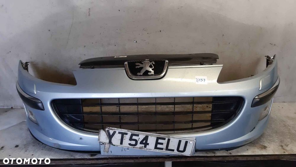 + ZDERZAK PRZÓD PRZEDNI PEUGEOT 407 EYL BŁĘKITNY SPRYSKIWACZE LAMP XENON HALOGENY - 5