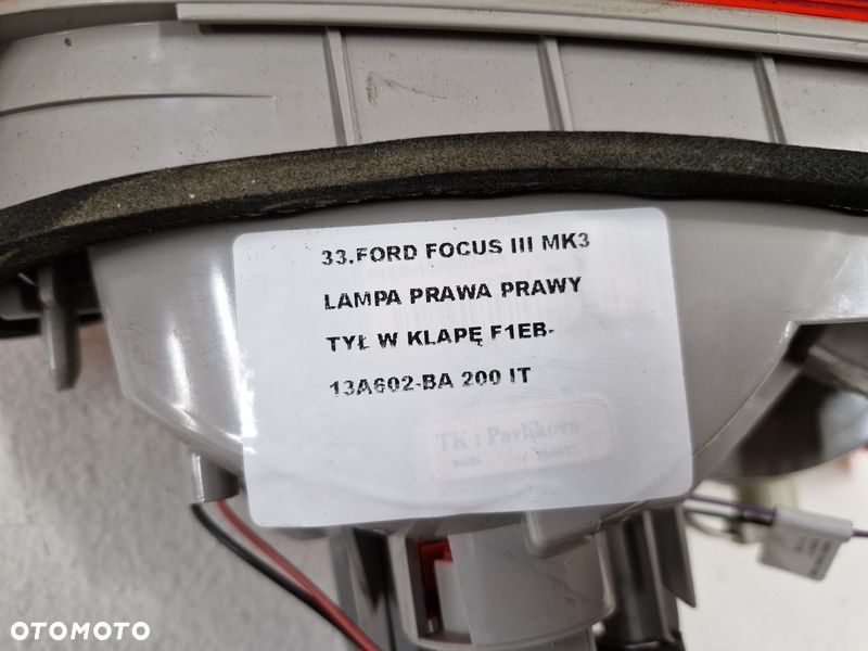FORD FOCUS 3 III MK3 KOMBI LIFT LAMPA PRAWY TYŁ PRAWA TYLNA W KLAPĘ F1EB-13A602-BA - 6