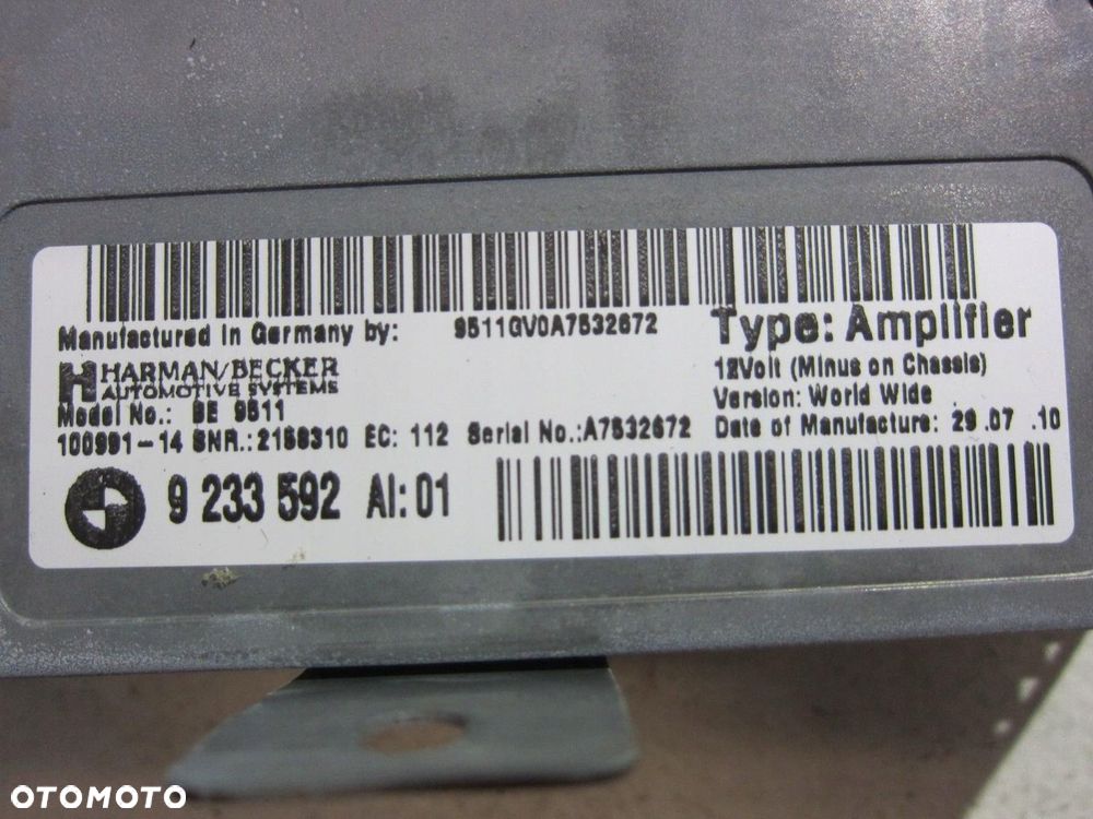 BMW F10 F01 F07 AMPLITUNER WZMACNIACZ 9233592 - 5