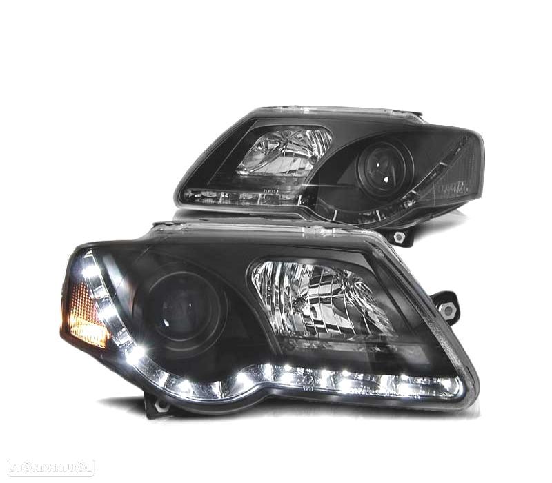 FAROIS DAYLIGHT VOLKSWAGEN VW PASSAT 3C 05-10 PRETO - 1