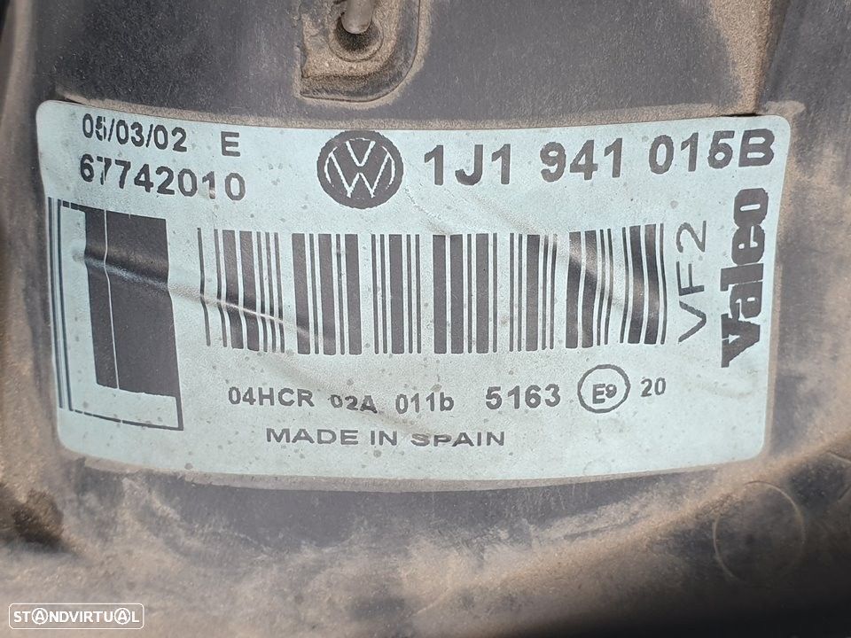 FAROL ESQUERDO VOLKSWAGEN GOLF IV 2002 -1J1941015B - 7