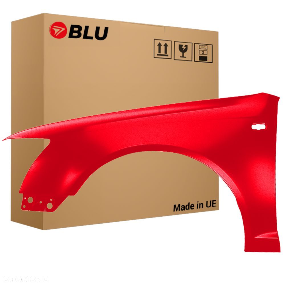 BLU Błotnik Audi A6 C6 LZ3M Lewy Czerwony 2004-2008 przód MisanoRot