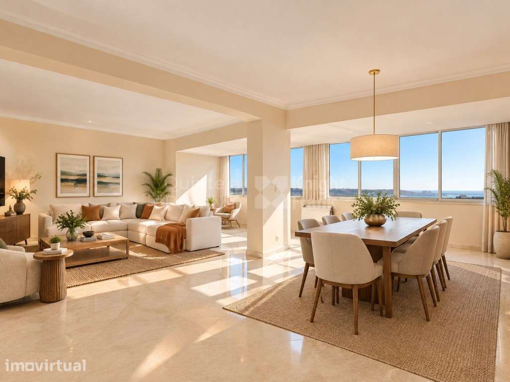 Apartamento T3+1 com vista Rio para arrendamento no Restelo - Grande imagem: 4/32