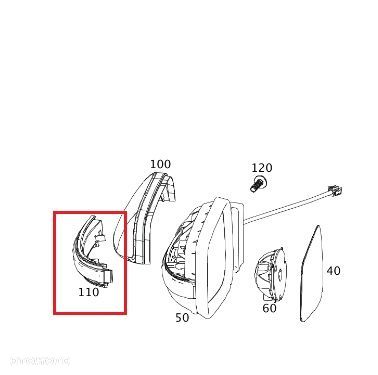 MERCEDES W169 W245 Kierunkowskaz lusterka lewy OE - 2