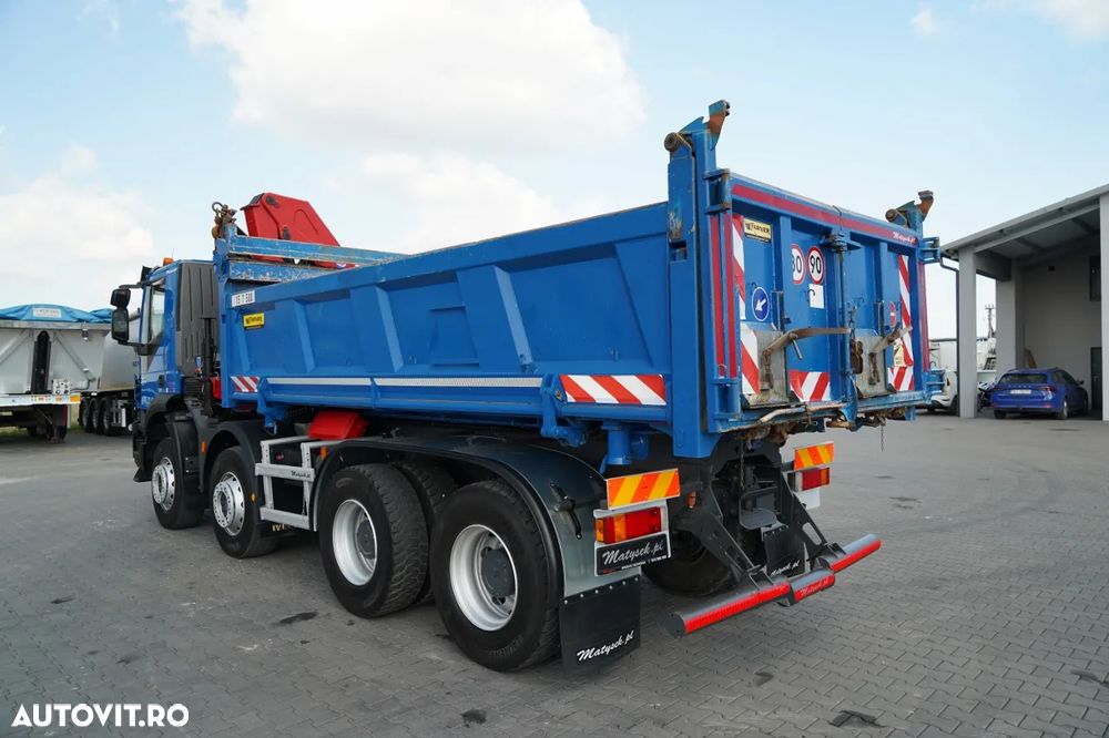 Iveco TRAKKER 410 EEV / 8X4 / Basculantă pe două laturi / HYDROBORTA / BORDMATIC / HDS HMF 1730 K2 / EURO 5 EEV - 13