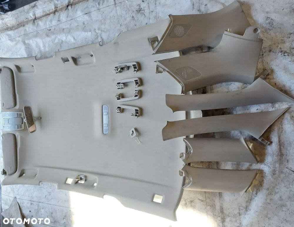 Podsufitka dach jasna beż beżowa Audi A6 C6 Avant Kombi s-line osłona słupka słupków przysłonki lampka kabiny KOMPLET - 1