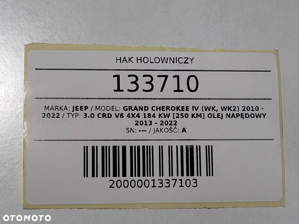 HAK HOLOWNICZY BELKA JEEP GRAND CHEROKEE IV WK2 - 11