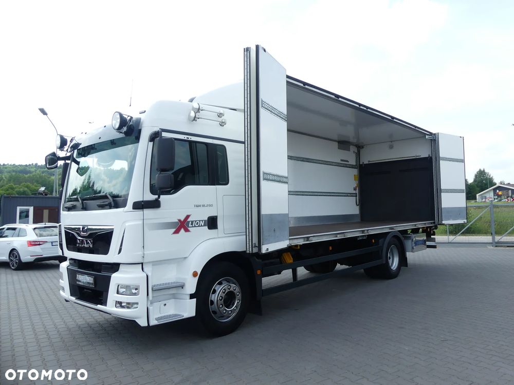 MAN TGM 18.290 / EURO 6 / KONTENER + WINDA / OTWIERANY BOK / - 2