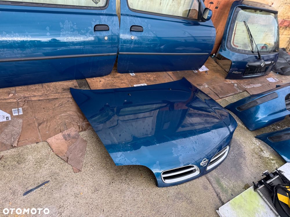 Nissan micra k11 drzwi przednie prawe lewe przód maska zderzak przedni lampy przód przednie tylne lampy tył chłodnica wentylator klapa bagażnik drzwi niebieski - 5