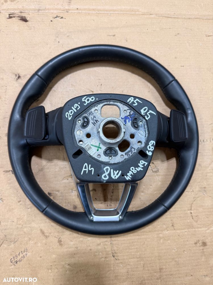 Volan piele cu comenzi si padele AUDI A4 B9, A5, Q5 FY an 2019 cu uzura minima cod 4M8419689 - 5