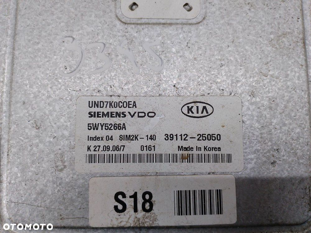 KOMPUTER, STEROWNIK KIA CARENS III 39112-25050 5WY5266A SIM2K-140 2.0 CVVT - 1