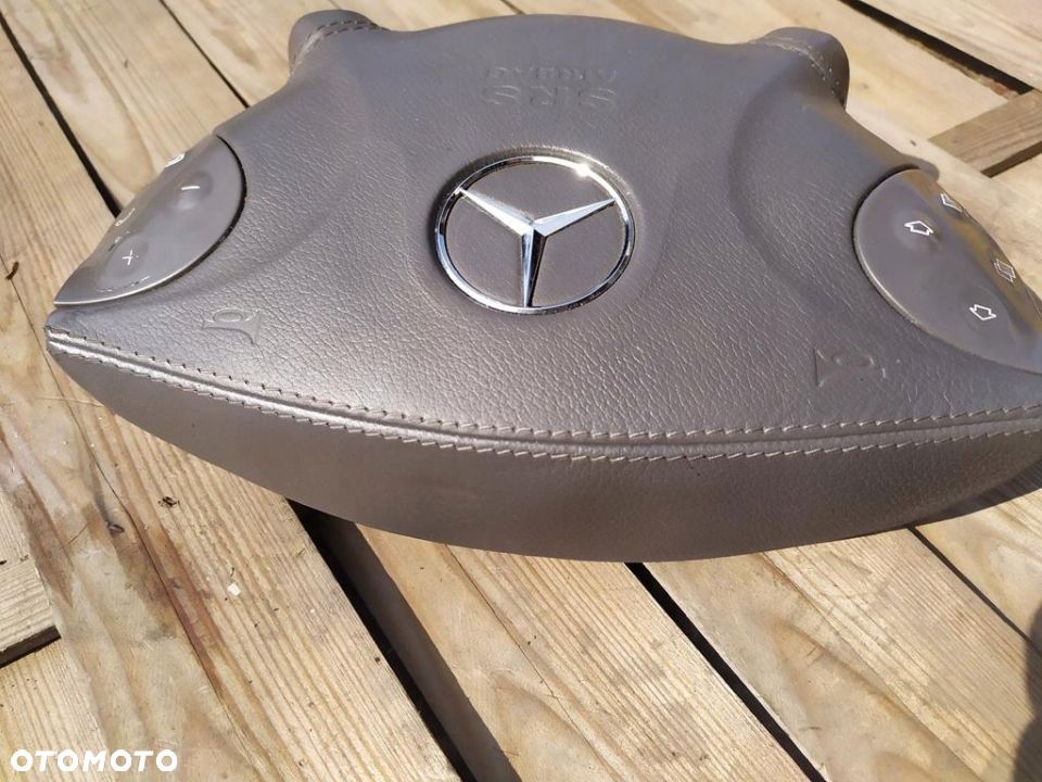 MERCEDES W211 AIRBAG KIEROWNICY PODUSZKA SKÓRZANA SZARA - 8