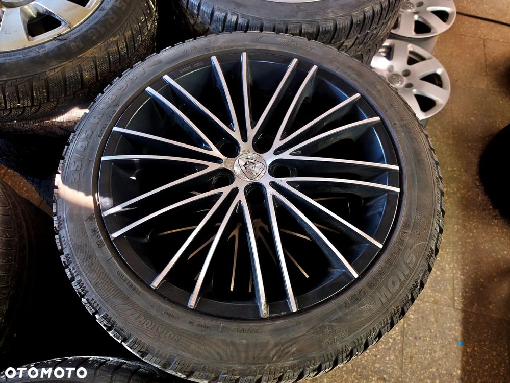 5x112 Alufelgi Felgi Aluminiowe 18 Koła Zimowe Zima SKODA SUPERB YETI  SEAT EXEO ATECA ALHAMBRA II 2 VW PASSAT B5 B6 B7 B8 ARTEON TIGUAN SHARAN II 2 AUDI A4 B5 B6 B7 B8 B9 A6 C5 C6 C7 Q3 Q5 A5 A8 D2 D3 D4 MERCEDES BMW 6mm Legnica ALU-RAD 235/45 - 2