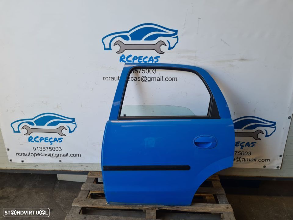 PORTA TRASEIRA TRÁS ESQUERDA OPEL CORSA C 5 PORTAS FECHO ELEVADOR MOTOR PUXADOR VIDRO - 1