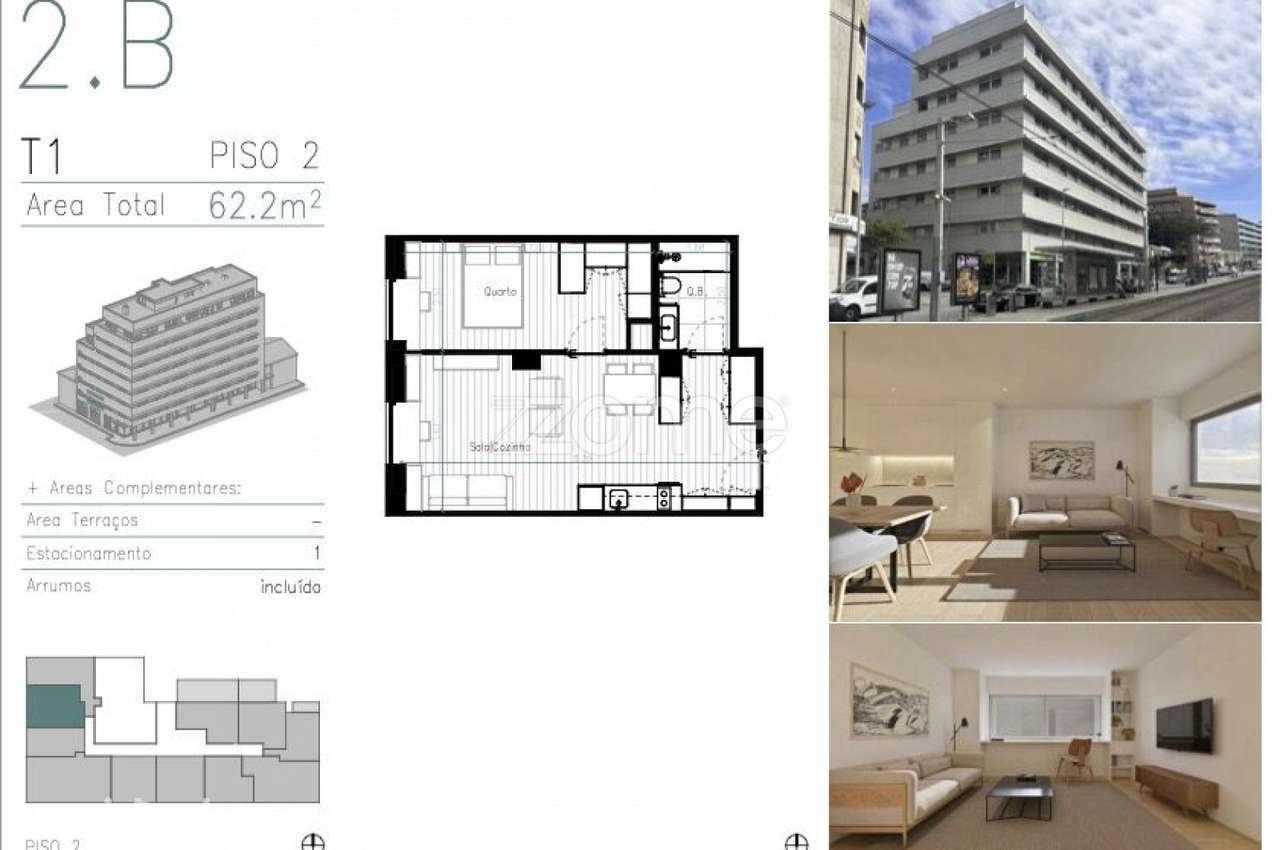 Apartamento T1 em Matosinhos Sul - Grande imagem: 3/7