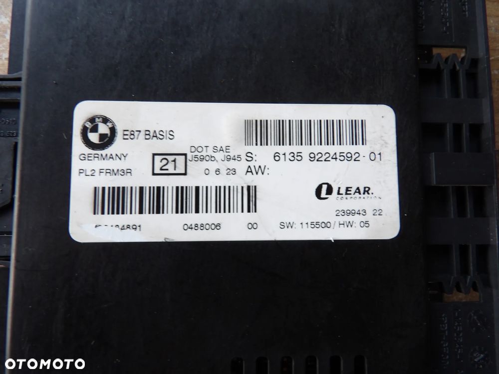 BMW - E87 - MODUŁ , STEROWNIK ŚWIATEŁ - 9224592 - 2