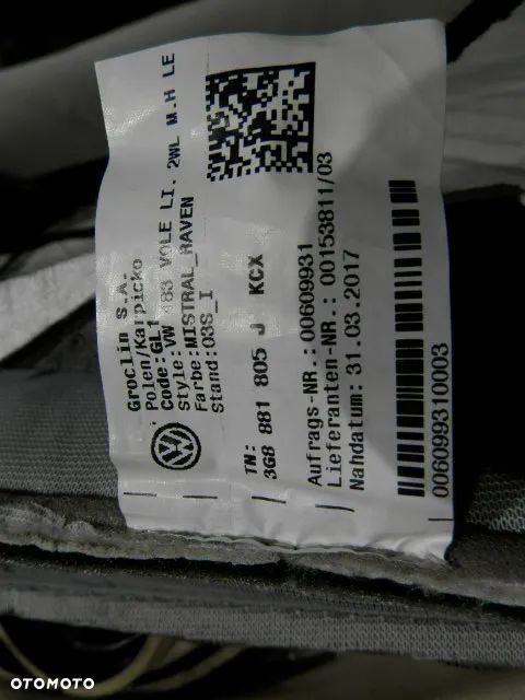 FOTEL FOTELE KANAPA SIEDZISKO TYLNEJ KANAPY POSZYCIE TAPICERKA SKORA MISTRAL / RAVEN KCX VOLKSWAGEN ARTEON 3G8 ORYGINAŁ - 39