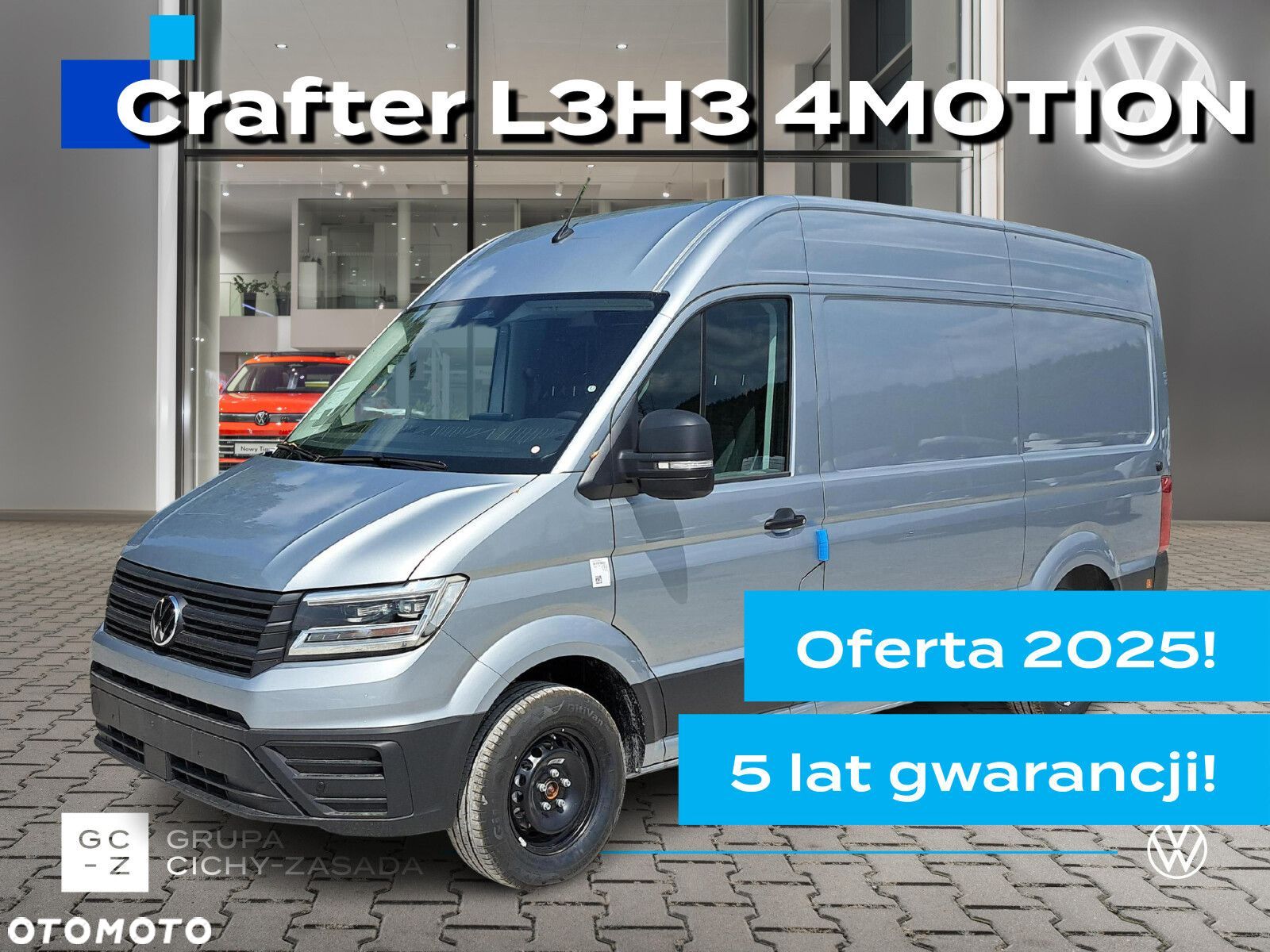 Volkswagen Crafter 35 Furgon z wysokim dachem silnik: 2,0 l EU6 SCR 177 KM / skrzynia biegów: 4MOTION automatyczna 8-biegowa rozstaw osi: 3640 mm - 1