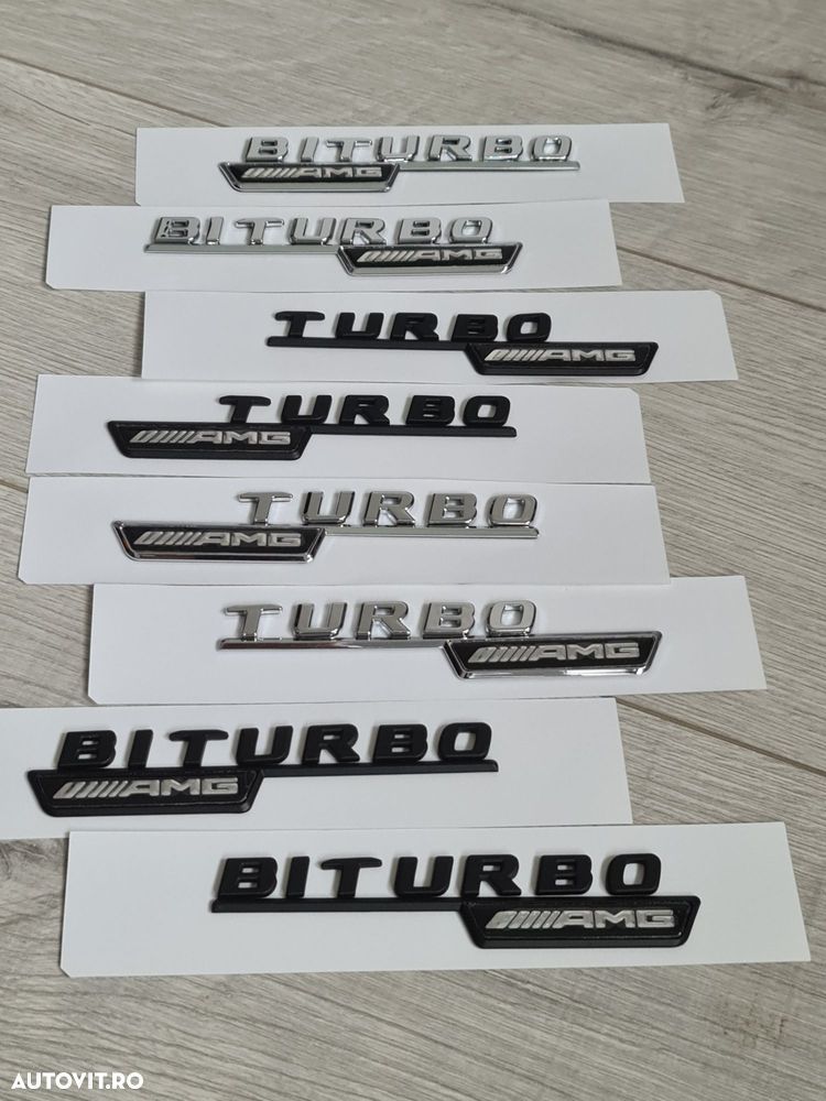 Set-2-Embleme-Sigla-Logo-Scris-Mercedes-Aripi-Turbo-Biturbo-AMG - 2