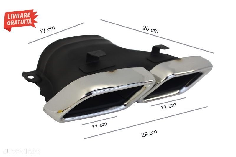 Difuzor Bara Spate cu Ornamente tobe Mercedes C-Class W205 S205 (2014-2020) C63 De- livrare gratuita - 12