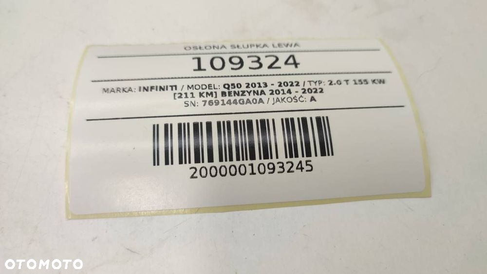 OSŁONA SŁUPKA REGULACJA PASA KIEROWCY LEWA INFINITI Q50 - 5