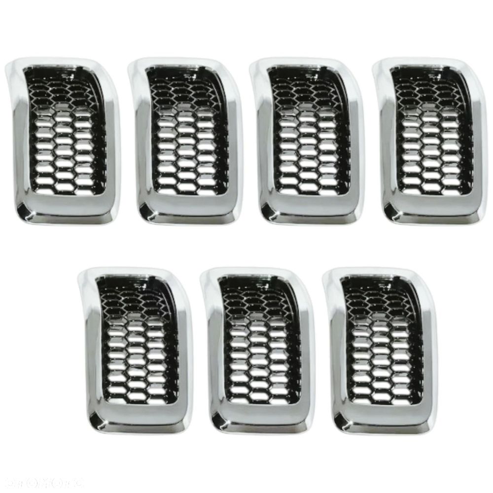 JEEP CHEROKEE V KL 18-23 WKŁADKI KRATKI ATRAPY GRILL PRZÓD 6FM74SZ0AB CHROM - 1