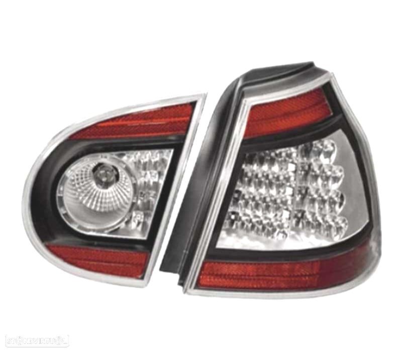 FAROLINS TRASEIROS LED VOLKSWAGEN VW GOLF 5 MK V 03-08 CROMADO VERMELHO - 2