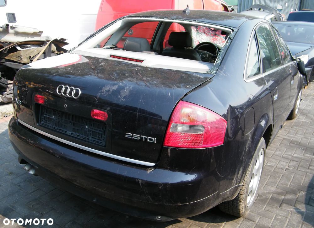 Audi A6 C5 (01-05r.) 2.5 TDI 163KM. Silnik BFC  (oraz: BCZ, BDG) Skrzynia GHD,  JLJ  Lakier LZ5L. Cały na części. GWARANCJA !!!  Przód Tył Zestaw Komplet Drzwi Klapa Zderzak Błotnik Maska Grill Atrapa Szyba Pas Lampa Lusterko Boczki Fotel Kanapa Kokpit Deska Rozdzielcza Przełącznik Włącznik Sterownik Przewody Wiązka Instalacja Moduł Komputer Czujnik Listwa Pompa Alternator Wtryski Głowica Rozrusznik Kompresor Sprzęgło Dwumas Silnik Skrzynia ABS Klimatyzacji Paliwa Wspomagania Kolektor Turbina Przepustnica Zawór Chłodnica Koło Hak Belka Sanki Zawieszenie Mcpherson Półoś Amortyzator Wydech Tłumik Zacisk Most - 2