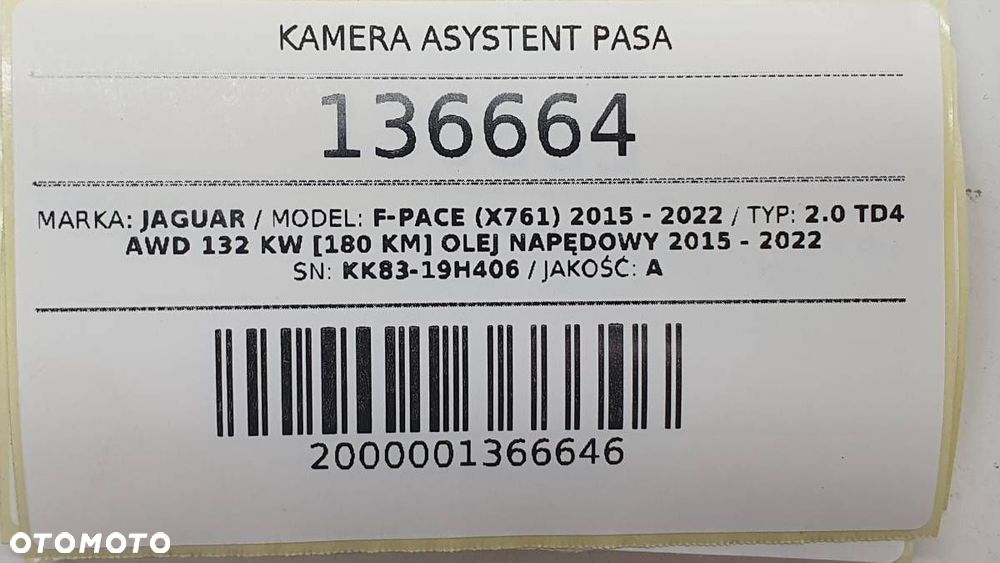 KAMERA ASYSTENT PASA JAGUAR F-PACE X761 KK83-19H406 EUROPA - 4