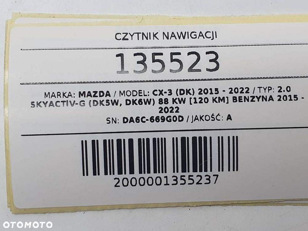 CZYTNIK NAWIGACJI MAZDA CX-3 DK DA6C-669G0D ORYGINAŁ - 5