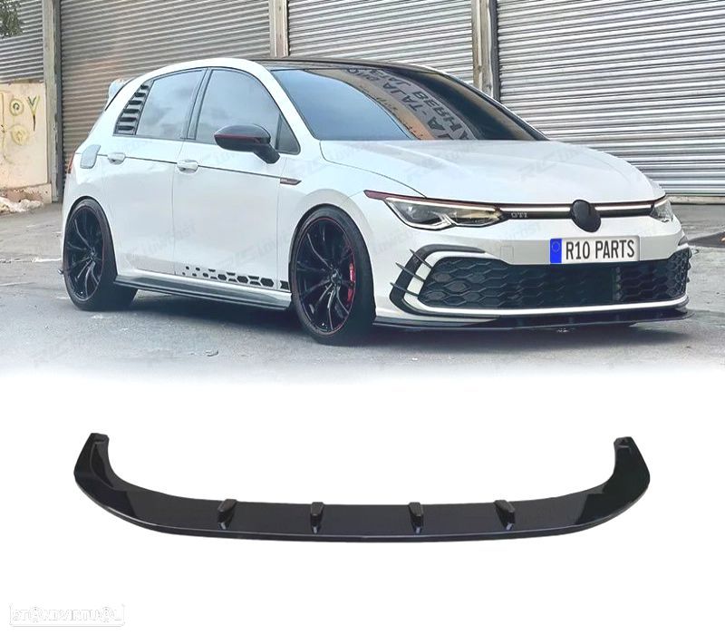 SPOILER LIP VOLKSWAGEN VW GOLF 8 GTI 20- PRETO BRILHANTE - 1