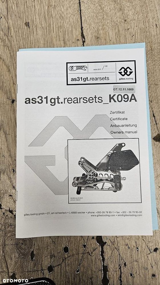 Regulowany zestaw podnóżków AS31GT Gilles Tooling Kawasaki Ninja ZX-10R - 13