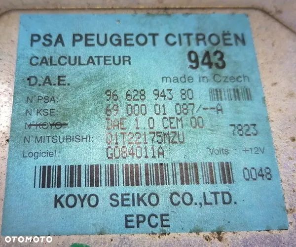 PEUGEOT 1007 05 - MODUŁ WSPOMAGANIA 9662894380 - 2