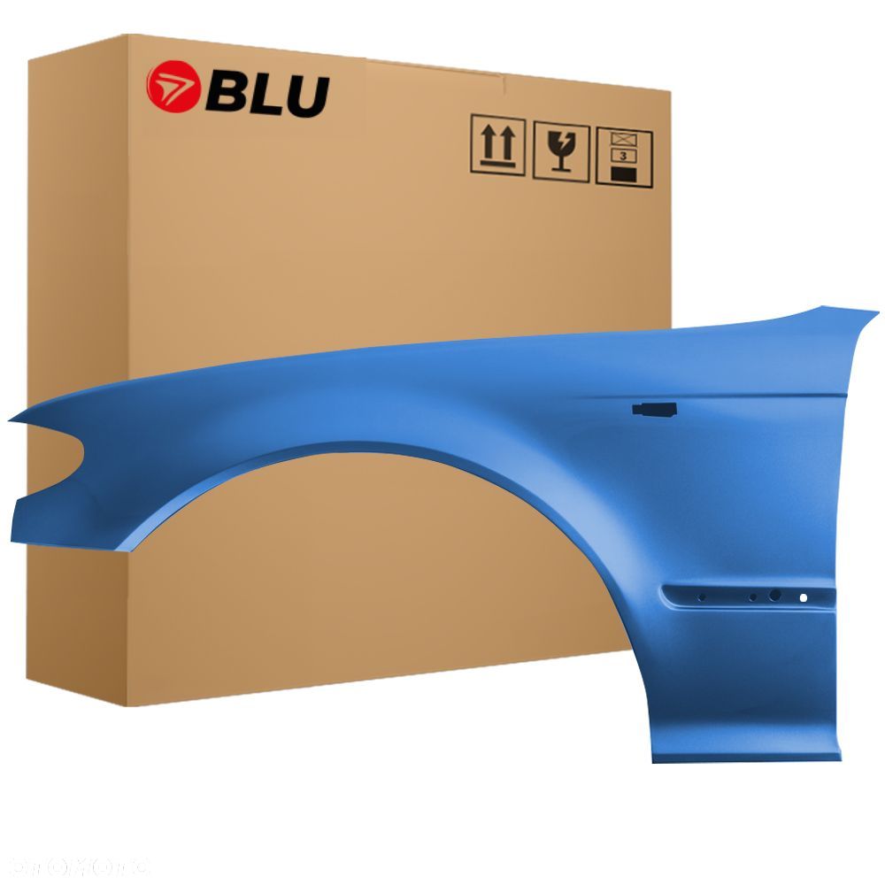 BLU Błotnik BMW 3 E46 372 lewy niebieski 01-05 przód sedan kombi FL LCI ocynk StahlBlau - 1