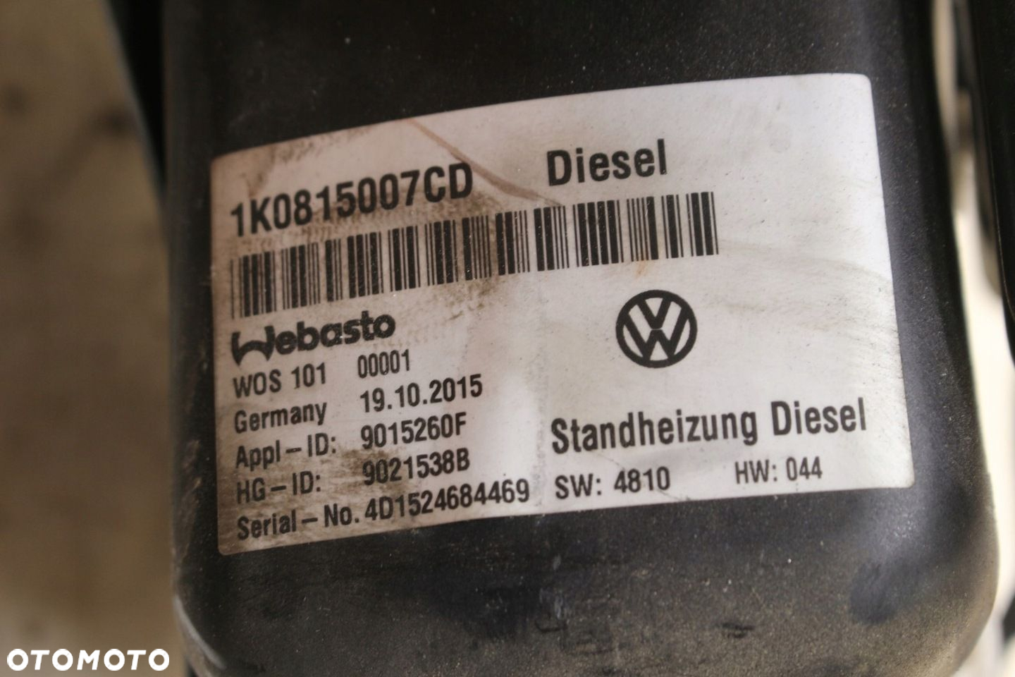 Ogrzewanie Webasto Piec 1K0815007CD VW Touran Diesel - 6