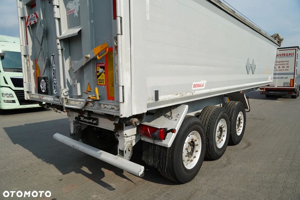 Benalu WYWROTKA / 29 m3 / ALUMINIOWA / OŚ PODNOSZONA / WAGA: 5 000 KG / ALUFELGI  / PLANDEKA ELEKTRYCZNA / SPROWADZONA - 13
