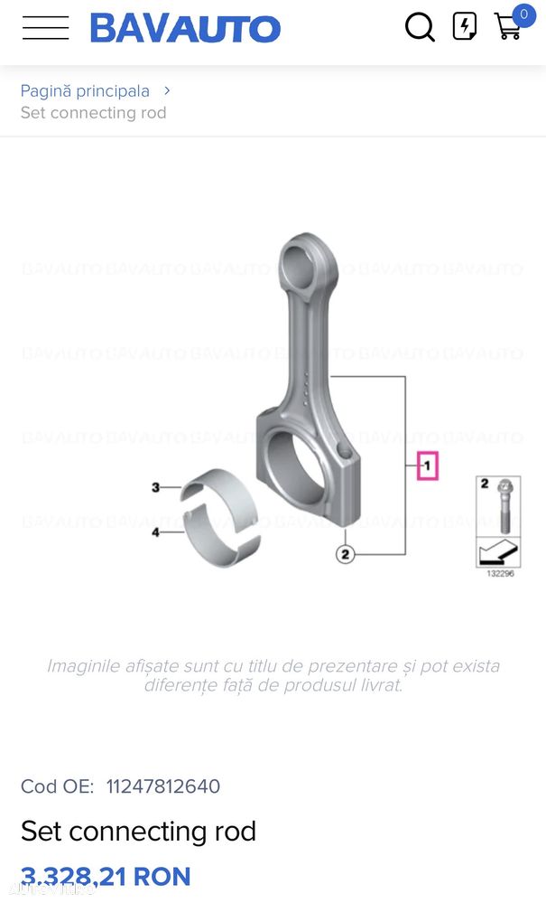 Bielă cu Piston Originală BMW / MINI (Motoare N47N / B47) cap piston f10 etc - 5