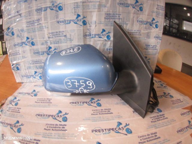 Espelho Esp3759 VW POLO 4 9N FASE 2 2008 1.4TDI 70CV 3P AZUL  DRT MANUAL COM PISCA, CAPA E VIDRO PARTIDO PISCA COM 2 PINOS - 2