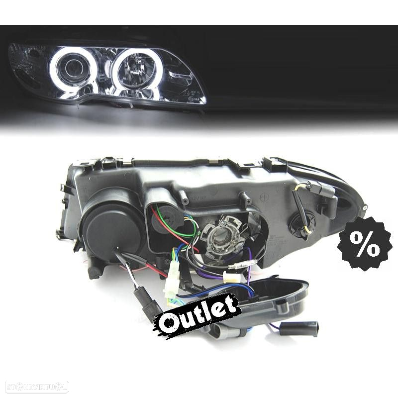 R008062C2 FARÓIS XENON BMW SÉRIE 3 E46 2 PORTAS 03-06 OLHOS DE ANJO CCFL FUNDO C - 5