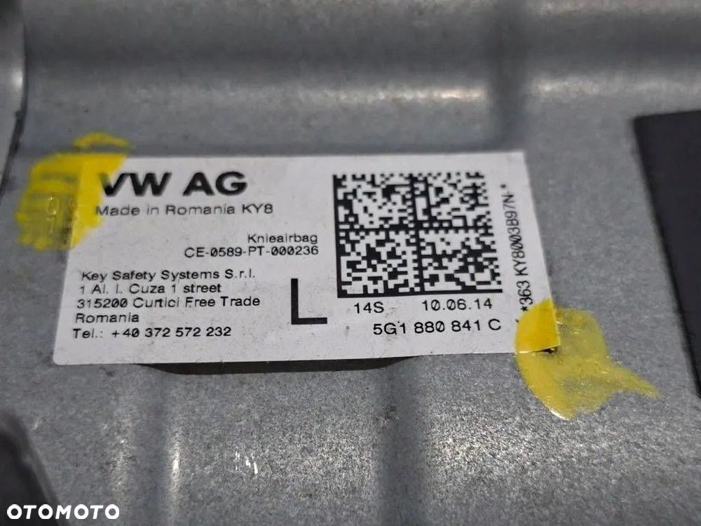 Volkswagen Golf VII 2014 Poduszka kolanowa kolanówka airbag 5G1880841C - 9
