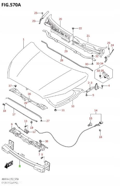 SUZUKI S-CROSS 2016 - BELKA ZDERZAKA PRZÓD PO LIFT - 5