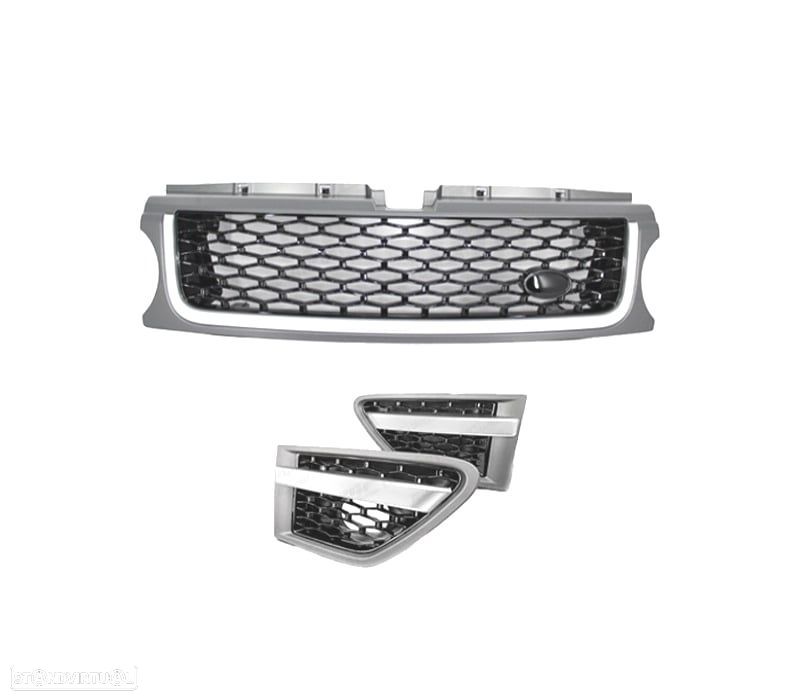 GRELHAS + ENTRADAS DE AR LATERAIS RANGE ROVER SPORT 10-13 LOOK AUTOBIOGRAPHY CINZA PRETO - 2