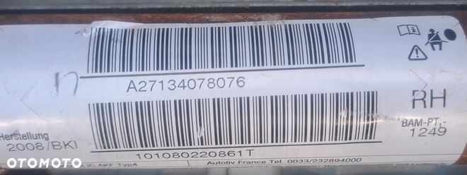 mini cooper r56 06-13r kurtyna powietrzna airbag prawa oryg a27134078076 - 2