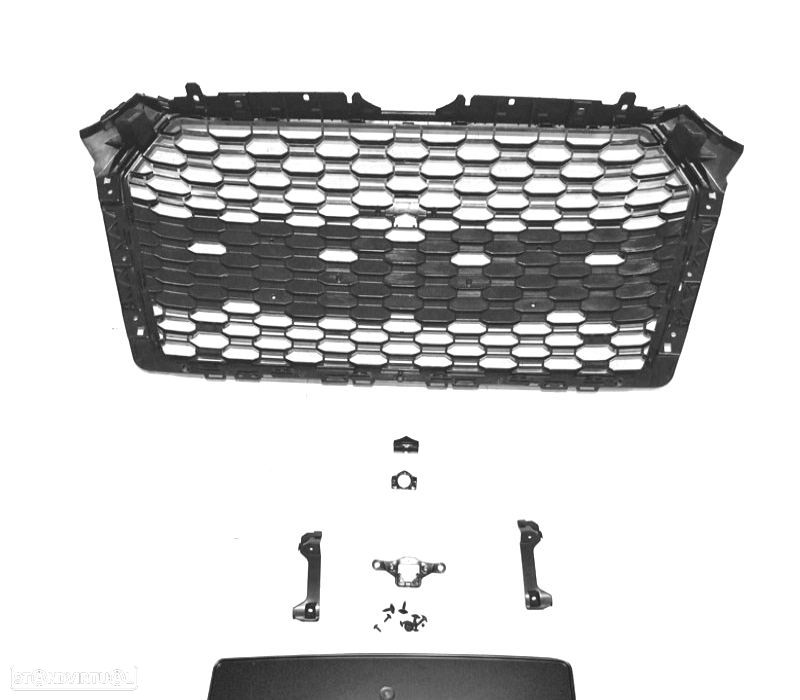 GRELHA FRONTAL AUDI A4 B9 15-19 LOOK RS4 PRETO BRILHO - 2