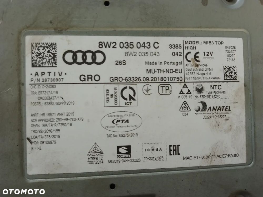 Czytnik MULTIMEDIA MMI MIB AUDI A4 A5 8W2035043C - 4