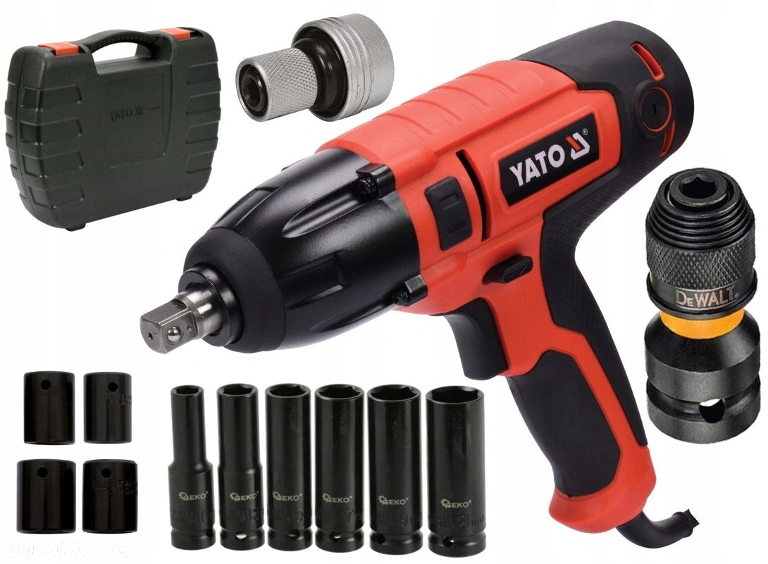 YATO ELEKTRYCZNY KLUCZ UDAROWY 450W 1/2 10 NASADEK GEKO  ADAPTER DEWALT - 2