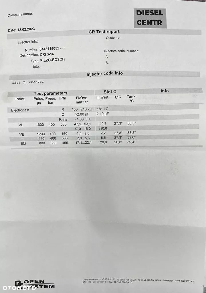 Wtryskiwacze VW AUDI 3.0 0445115052 059130277AH - 3